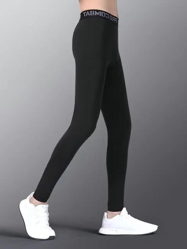 Men's Fleece-Lined Winter Leggings for Sports, Yoga, and Running - High-Elastic, Warm, and Ideal for Autumn/Winter Fitness.