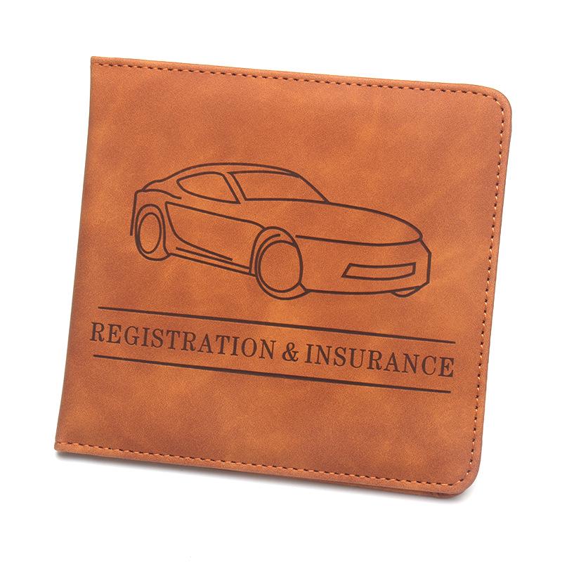 Leather Short Motorcycle Driving License Protective Cover & Storage Bag