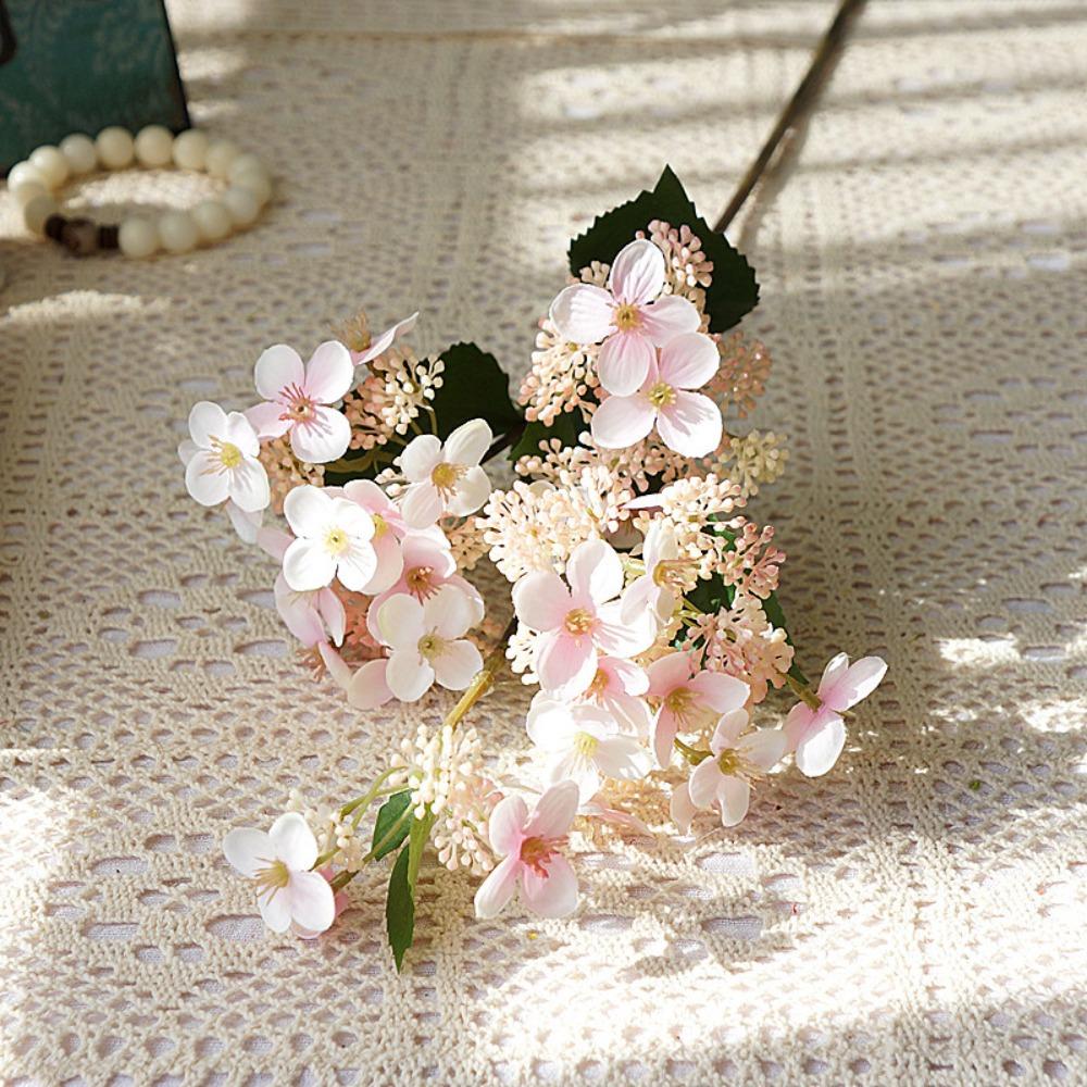 

Large Artificial Hydrangea Flowers Plastic Fake Flowers Outdoor Garden Decor розовый