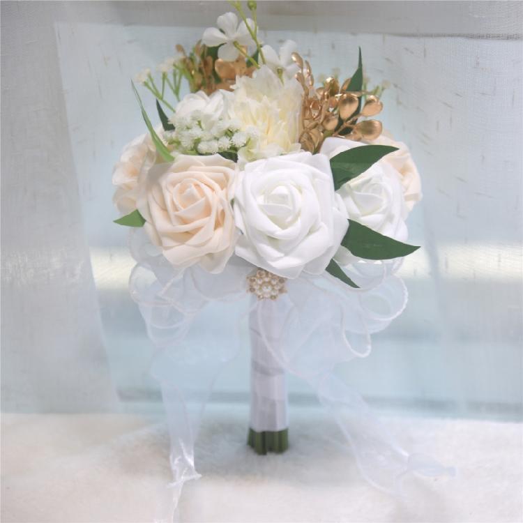 Decoration Wedding Bouquet Artificial Flowers Bride Handmade Durability Bouquet for Wedding Party Home Table Decoration