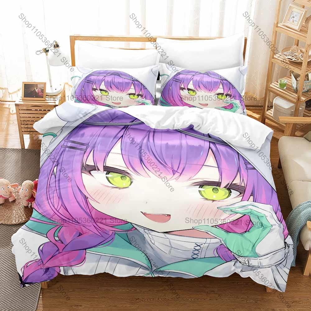 Tokoyami Towa Kawaii Cartoon Graphic Bedding Include 1 Duvet Cover + 2 Pillowcases Comfort Bedroom Decoration