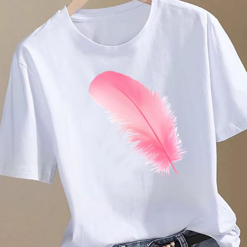 (Asian Size) Trend 90s Lovely Women Fashion Print Female Clothing T Shirt Tee Top Woman Short Sleeve Graphic T-shirts