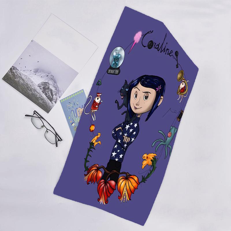 1pc Coraline (4) Beach Towel, Beach and Seaside Swimming Pool Equipment, Fashion Pattern, Rectangular, Travel Essentials