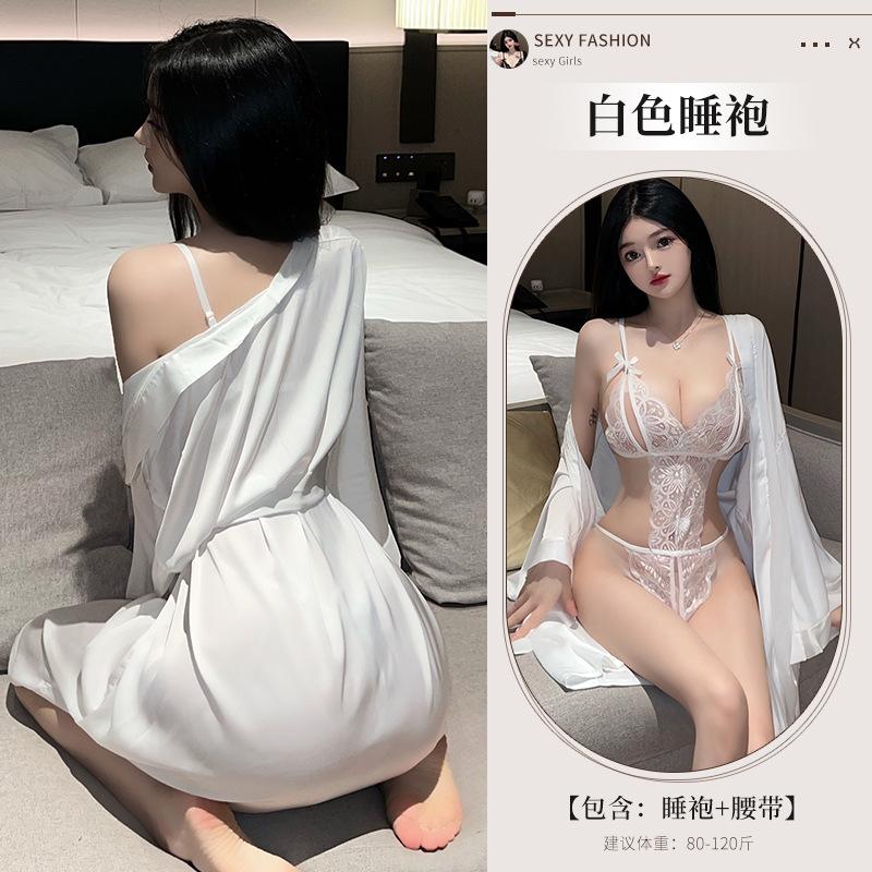 Sexy lingerie lace open crotch free onesie sexy temptation uniform perspective hollow pajamas