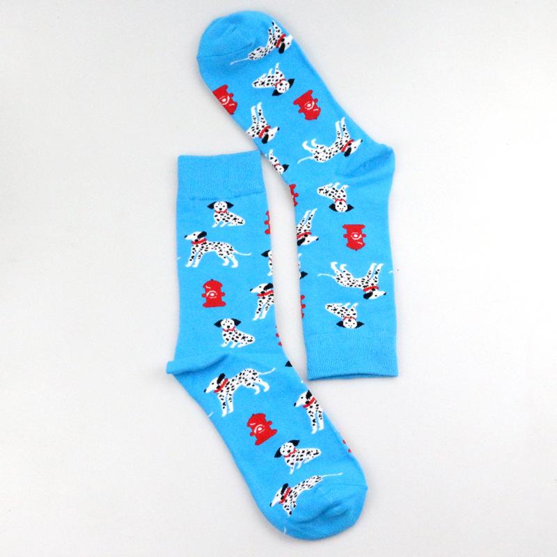 Men Socks Spotted Dog Bulldog Dog Coloured Long Style Mangy Dog Tide Socks