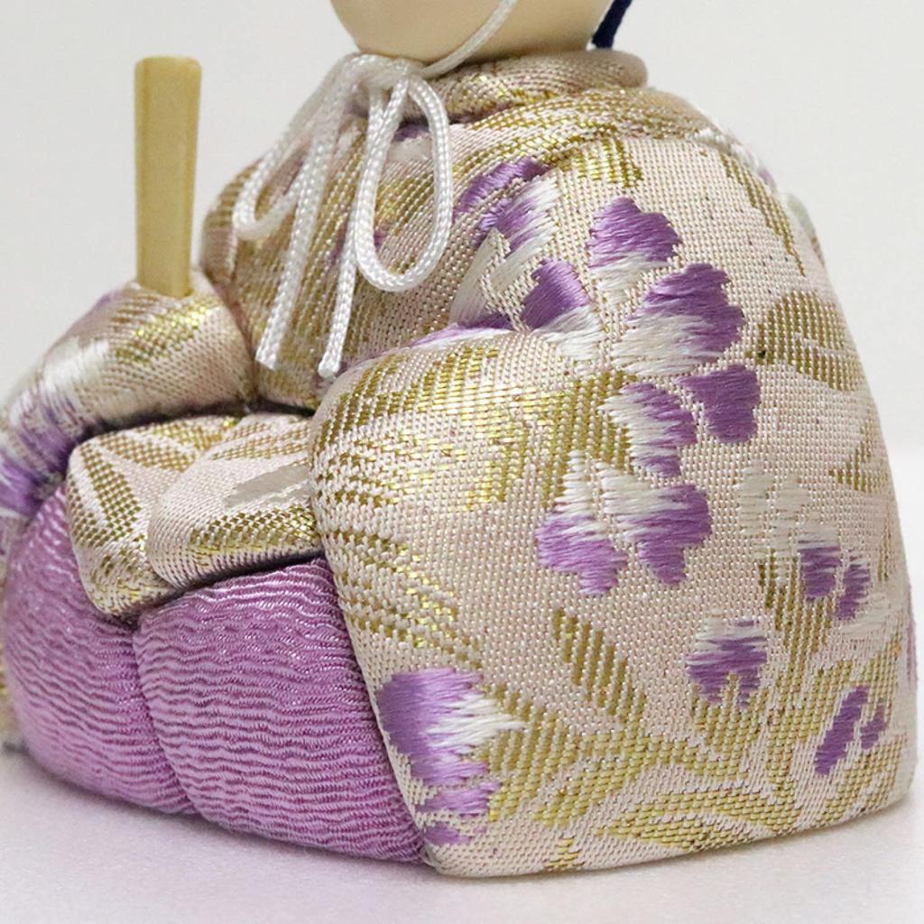 Hina Wooden Doll Single Doll with Round Doll, "Kotohoki" Mikoto, Tray, Natural, KTH-3203E2