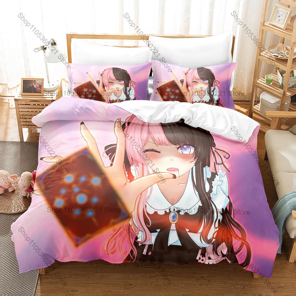 Hinano Tachibana Anime Duvet Cover + 2 Pillowcases Cute Girl Character Print Polyester Bedroom Decor Japanese Anime Home Textile