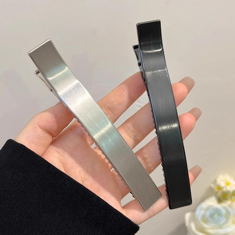 1pc Korean Style Simple Metal Single Line Grab Clip Women Simple Fashion Duckbill Clip Exquisite Gift Large Hair Clip Headwear
