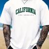 Summer Mens Clothing Hot Selling Cotton Loose Plus Size State Letter Printed Comfortable Round Neck Short Sleeved Tshirt