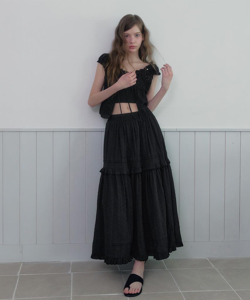 Teuwi Kiren Frill Full Long Skirt