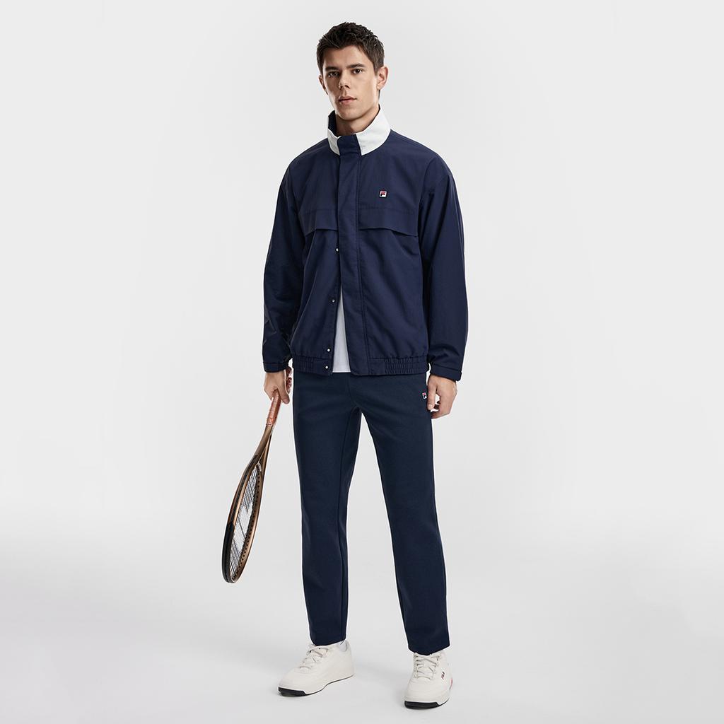 Fila Tenisová Trendy Pohodlná Ležérní Sportovní Pracovní Oblečení Univerzální Tkaná Bunda Unisex Bunda Galakticky Modrá A51U613701FNV