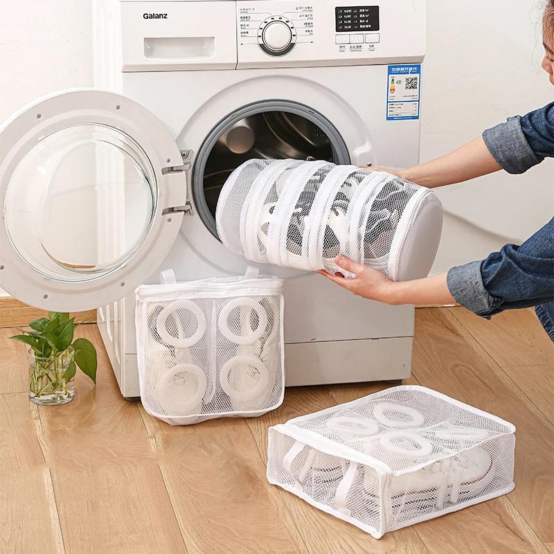 Shoes Laundry Bag Protective Organizer Net Dirty Canvas Storage Pouch Hangbag Sneakers Mesh Laundry Sleeve Slippers Washing Bag