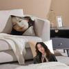 Hot Cute Korean Kpop Actor PPark Jihu Cushion Cover Pillowcase Short Plush Invisible Zipper Room Sofa Cushion Cover