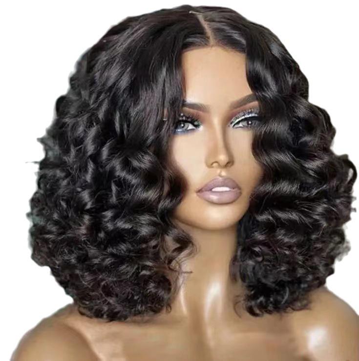 Women's Short Curly Wig - High-Temp Silk Fiber, Small Wave Style