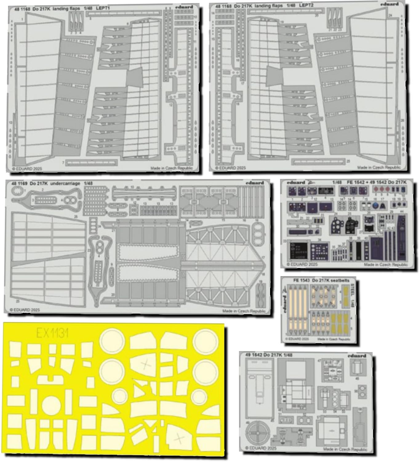 

Eduard 1/48 Big Ed Набор деталей для Do217K (для ИКМ) Детали для пластиковой модели EDUBIG49461 (Самолет)