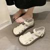 new Women's Summer Zapatillas De Mujer Shoes Square Toe Flat Sandals Leather Women Gladiator Sandals Slip on Ladies Beach Shoes
