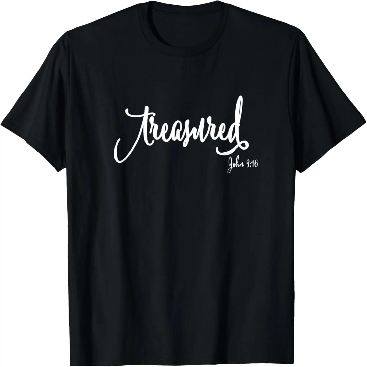 

Treasured Simple Script Christian Message T-Shirt XXXXXL чорний