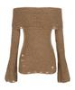 LALAFOX Knit Off-Shoulder Slim Knit Camel Bq4Kl009