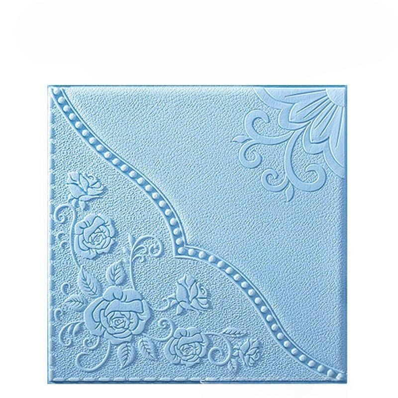 3D Floral Pattern Wall Tile Stickers, Self-Adhesive Ceiling Stickers, Easy to Apply and Remove,  for Kitchen Living Room Bathroom Hallway