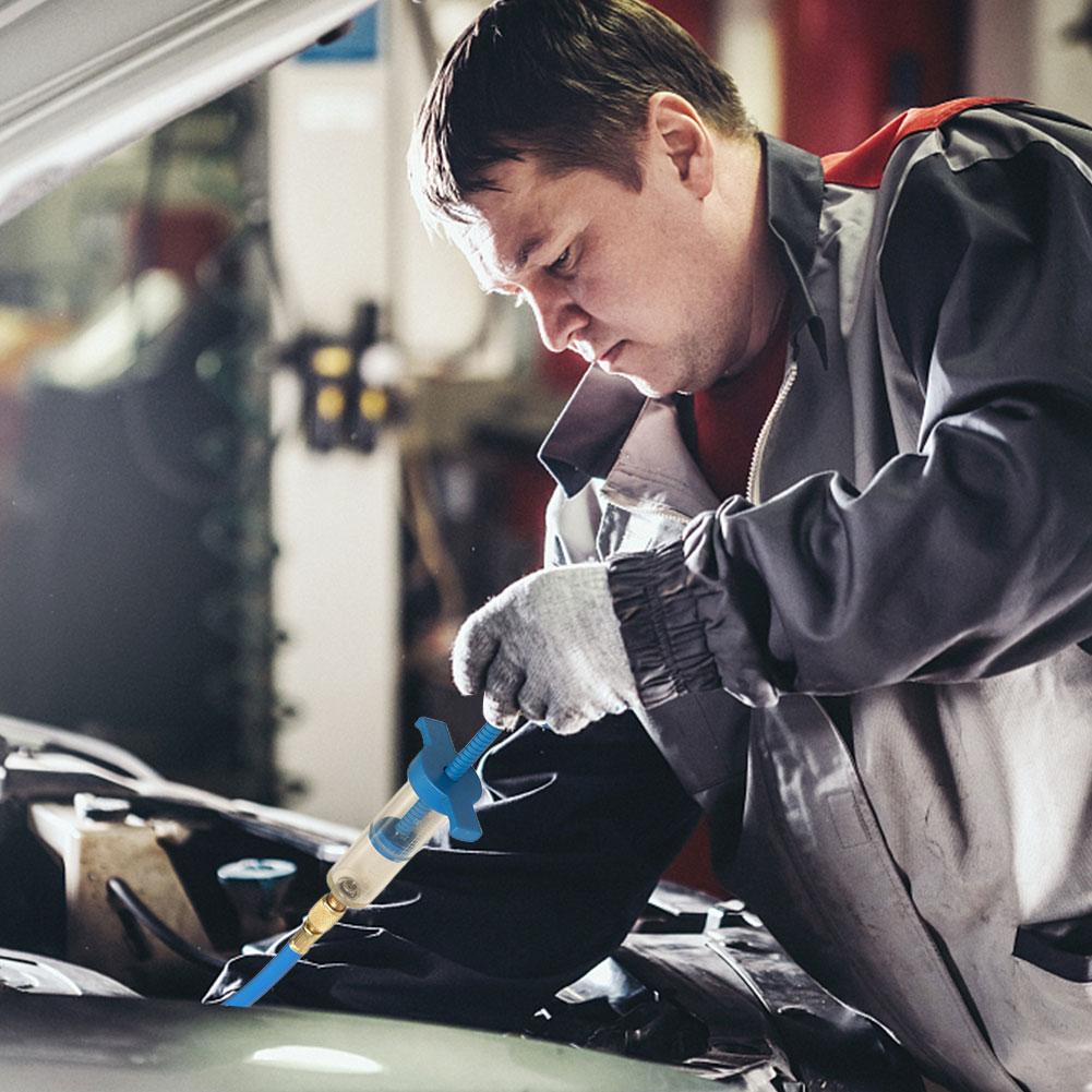 Car A/C Oil/Dye Injector 1Oz With R134a Low Side Quick Coupler Adapter 1/4 Air Conditioning Repair Tools Manual Oiler Injection