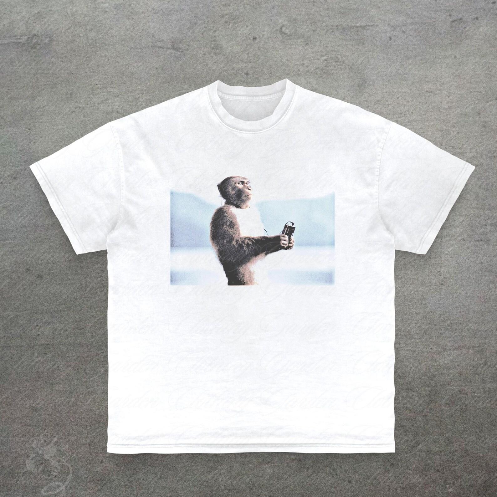 Funny Monkey Graphic Tee, Cute Meme T-Shirt for Men Women, 90s Vintage Style Graphic Tee, Gift For Him, Cute Funny Graphic Unisex Shirt 2XL