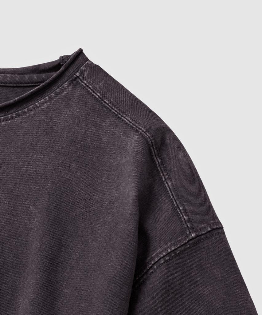 ASP Low-Cut Dirty Washed Short Sleeve T-Shirt - Deep Purple