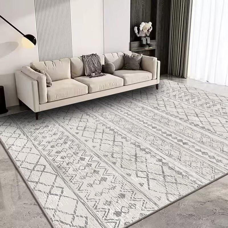 Morocco Ethnic Grey Large Carpets for Living Room Easy Clean Room Decoration Antiskid Rug Bedside Bedroom Entrance Floor Mats