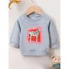 European Sizes Cute Zebra Print Pattern 0-3 Years Kids' Comfortable Spring Lightweight Crew Neck Sweatshirt Suitable for Outdoor Wear