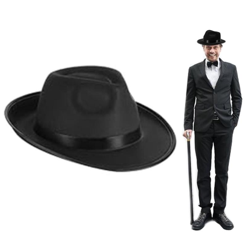 Modny Kapelusz Trilby z Kopułą i Zwijanymi Brzegami Kapelusz Panama Unisex Kostium do Odgrywania Ról Kapelusze Fedora