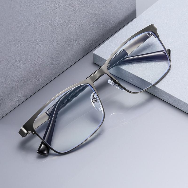 New High-definition Anti-blue Light Reading Glasses Unisex Presbyopia Glasses for Seniors Metal Business-style Frames