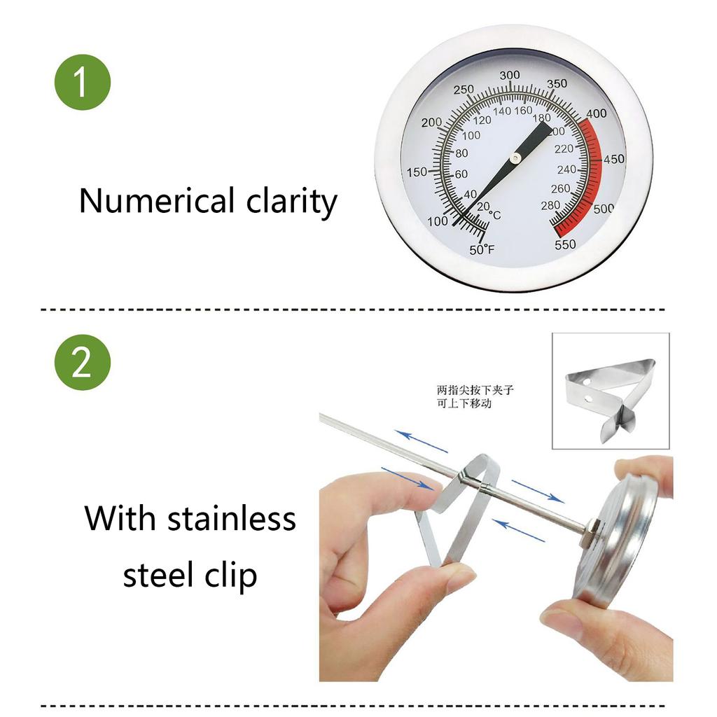 Deep Fry Thermometer with Clip Instant Read Dial Thermometer Meat Thermometer