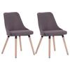 Chaises de salle à manger - CEN - Lot de 2 - Tissu taupe - Pieds en bois massif