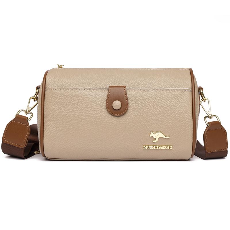 Ladies fashion crossbody bag for women  high capacity simple shoulder bag  cow leather messenger bag