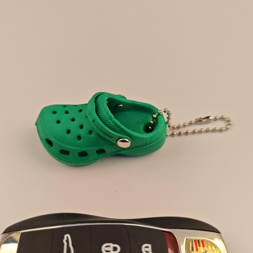 Mini Slipper Pendant: Cute Whale Hole Shoes Keychain for Couples