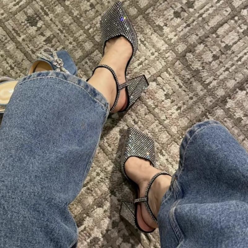 Fashion Woman 2025 Trend Rhinestone Sandals Women Platform Elegant Sandal Female Summer Sandles Bridal Shoes Open Toe Sandalis