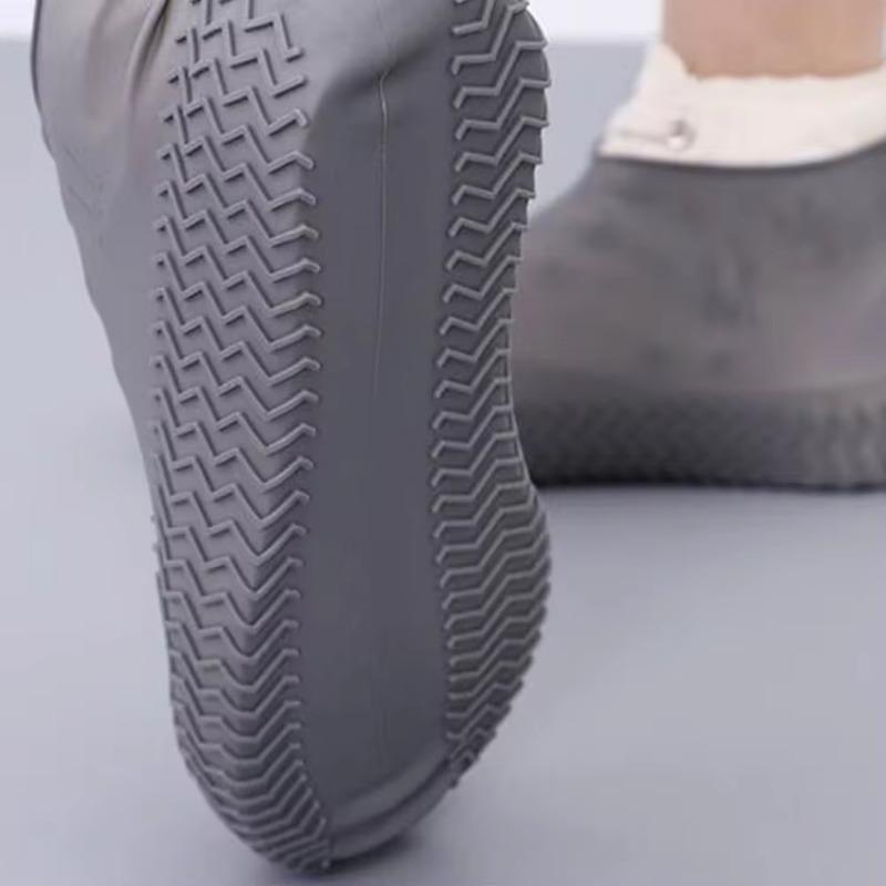 1 Stück weiße rutschfeste Gummistiefel mit wiederverwendbaren wasserdichten Überschuhen und silikon-staubdichten Haushaltsutensilien für regnerische Tage
