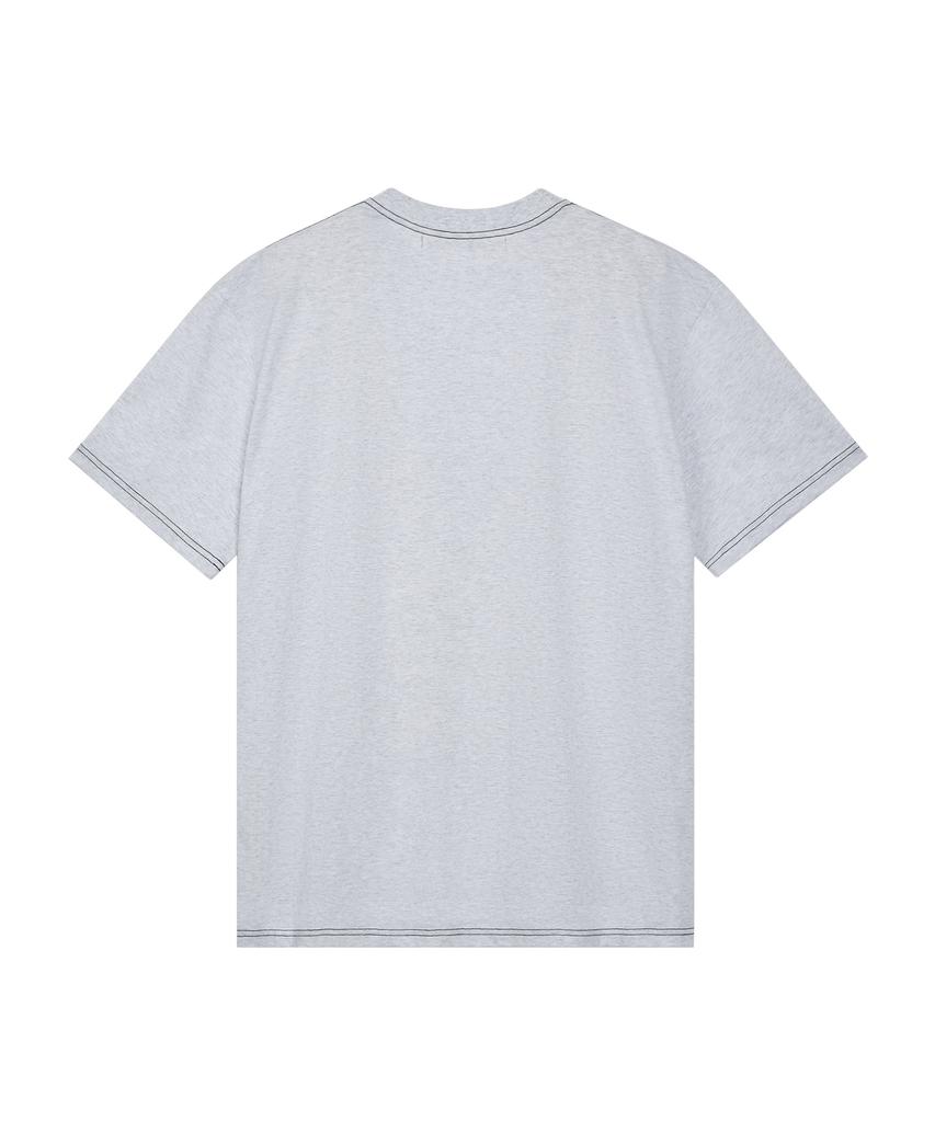 REST&RECREATION Rs Logo Stitch T-Shirt - Light Gray