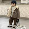 2025 Autumn/Winter Boys' Lambswool Quilted Fleece Coat for Small and Medium Sized Children