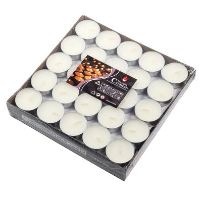 HIDERME Tealight Candles, 50 Candles, Aluminum Cup, Unscented, Round, 14mm Tall, 38mm Diameter (White)