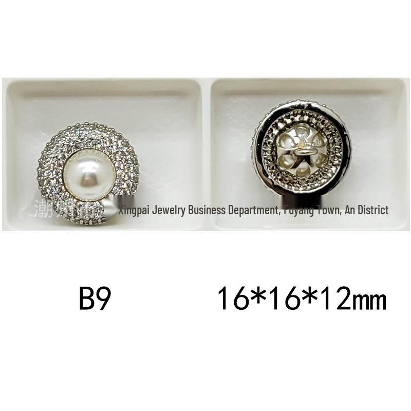 Mixed Color Pavé Zirconia Decorative Metal Button