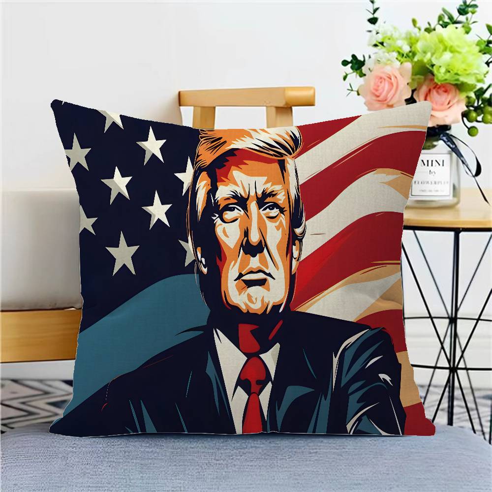 2025 Donald T-Trump Poszewka na poduszkę Dekoracja domu Sofa do salonu Dostosowana