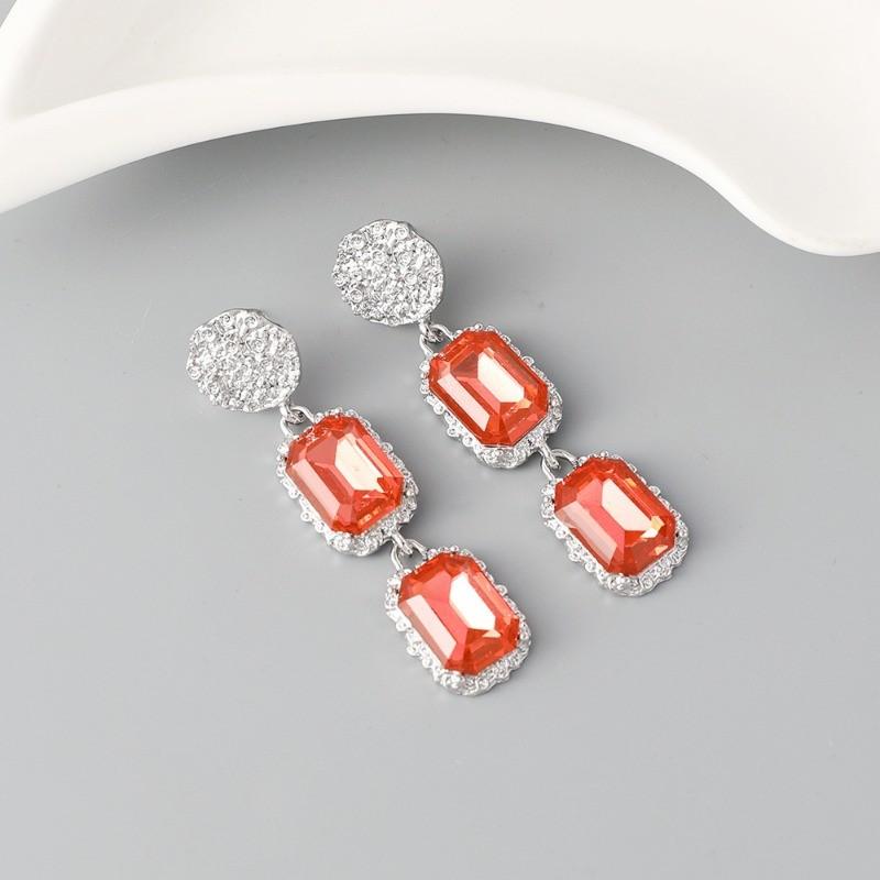 

Pinkdudu Vintage Geometric Long Zircon Zinc Alloy Earrings Trendy Drop Earrings Women Jewelry PD2347 оранжевый