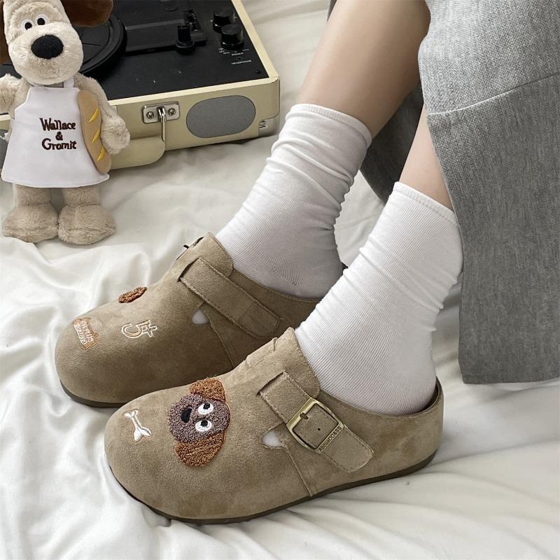 New products are on sale in autumn, new retro thick-bottomed lazy one-pedal bag head and half slippers 5907