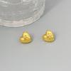 Fashion Light Luxury Women'S Earrings, High-End Copper-Plated Real Gold Love Studs.