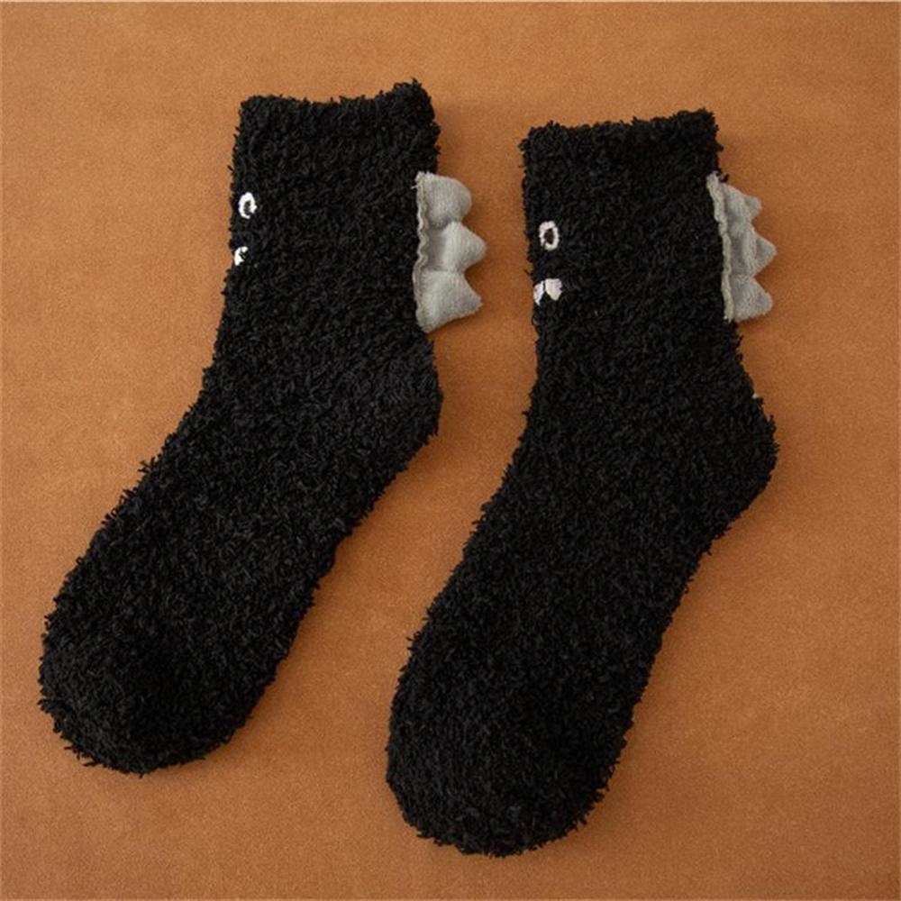 Neue Lustige 3D Kleine Dinosaurier Niedliche Monster Korallensamt Socken Weihnachtsgeschenk Warm Winter Verdickend Boden Bett Schlafen