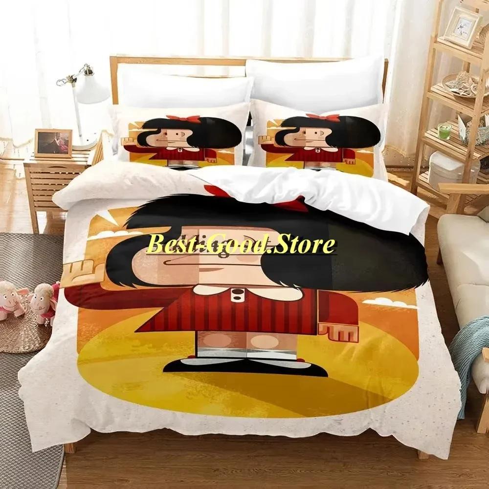 Cute Girl Mafalda Bedding Set Duvet Cover Full Queen King Size Pillowcase Bed Printed Bed Set For Aldult Kid Bedroom Single Twin
