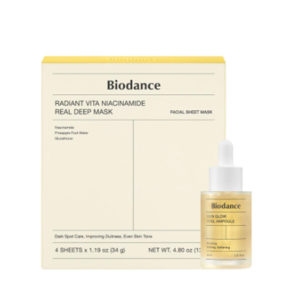 

Biodance Vita Mask 4 шт. и Витальная ампула 30 мл – Осветляющий и увлажняющий витаминный уход за кожей