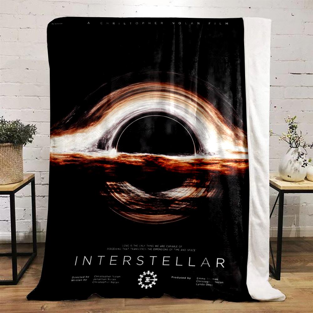 Interstellar-themed black hole design Warm blanket Flannel blanket for bedroom, living room, sofa, and nap