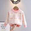 Children's Sweaters, Small and Medium-sized Children's Plus Velvet Thick Bottoming Shirts, Autumn and Winter Korean Version of The All-match