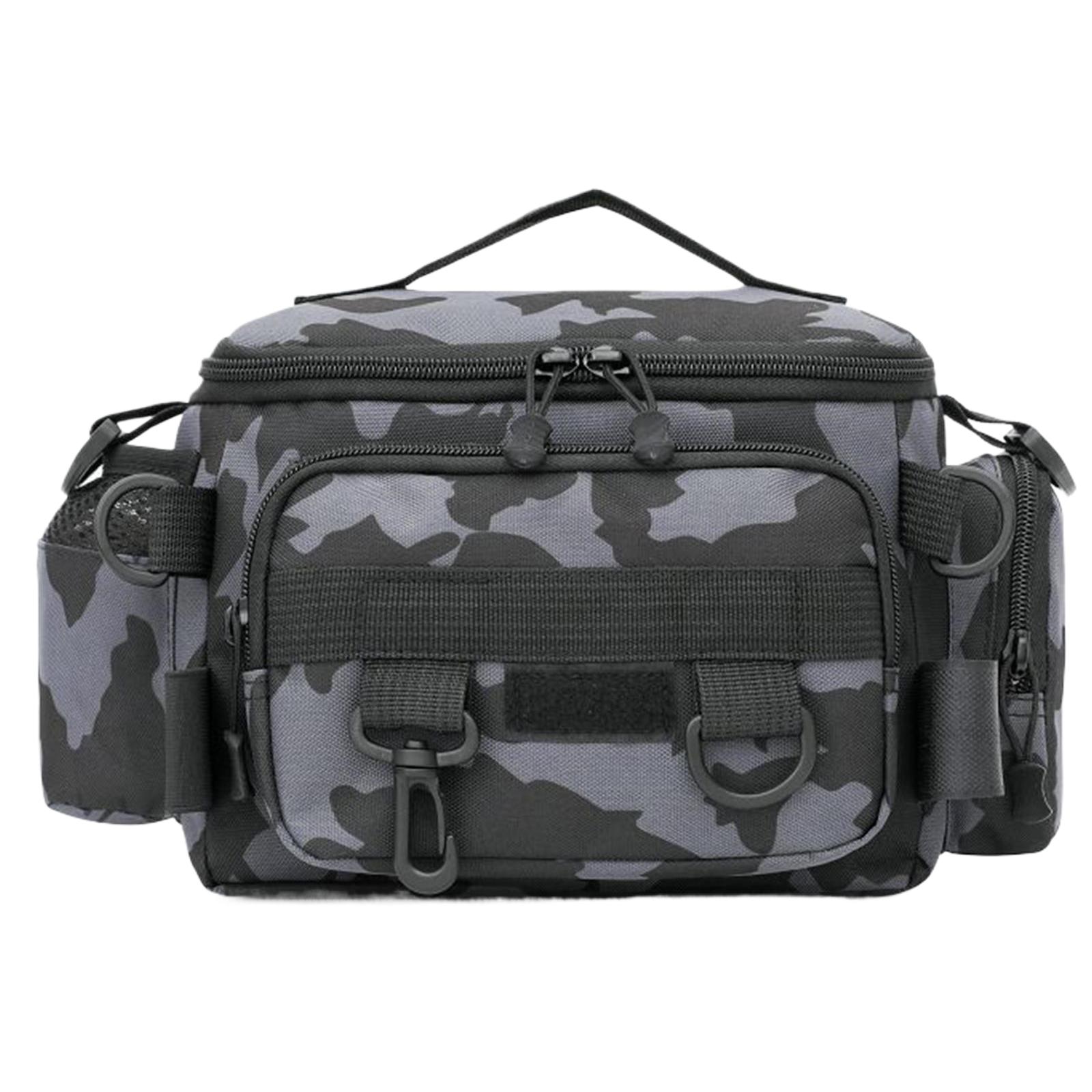 

Multi-Functional Waist Bag Large Capacity Portable Fishing Organizer Bag Waterproof Fish Tool Organizer Pouch сірий